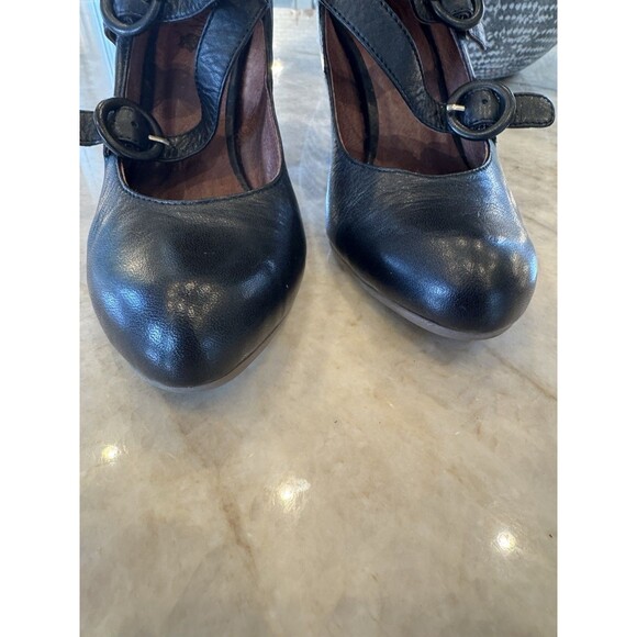 Chocolate Negro Portugal Pumps Black Leather Vintage Strap Maryjane 5.5 Coquette - Picture 5 of 16